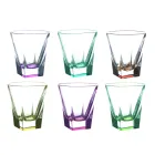 Bicchieri Tumbler Bassi Bibita in Cristallo Eco Colorato 12 Pz - Amalgama Viadurini