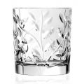 Bicchieri Tumbler Bassi in Eco Cristallo Decoro a Foglia 12 Pz - Magnolio