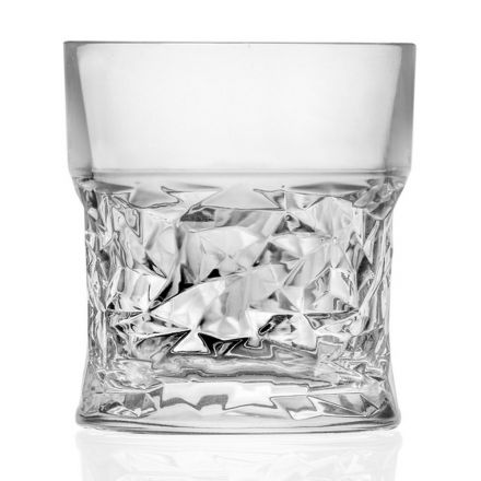 Bicchieri Tumbler Bassi in Eco Cristallo Decoro Squadrato 12 Pz - Ritmo Viadurini