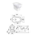 Bidet a Sospensione in Ceramica Bianca Stile Classico, Made in Italy - Nausica Viadurini