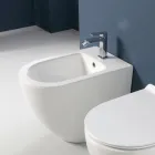 Bidet a Terra Ciclonico Monoforo in Ceramica dal Design Moderno - Aralia Viadurini