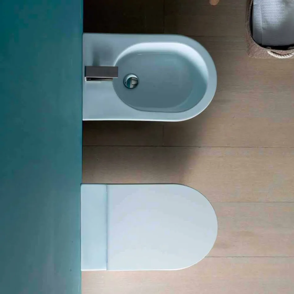 Bidet in ceramica 57x37cm design moderno Sun, made in Italy Viadurini