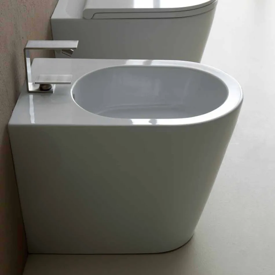 Bidet in ceramica 57x37cm design moderno Sun, made in Italy Viadurini