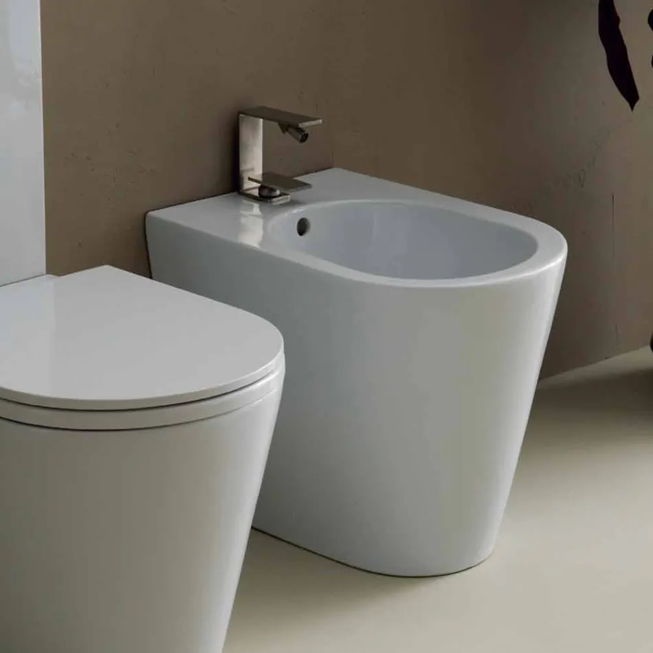 Bidet in ceramica 57x37cm design moderno Sun, made in Italy Viadurini