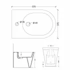 Bidet in ceramica 57x37cm design moderno Sun, made in Italy Viadurini