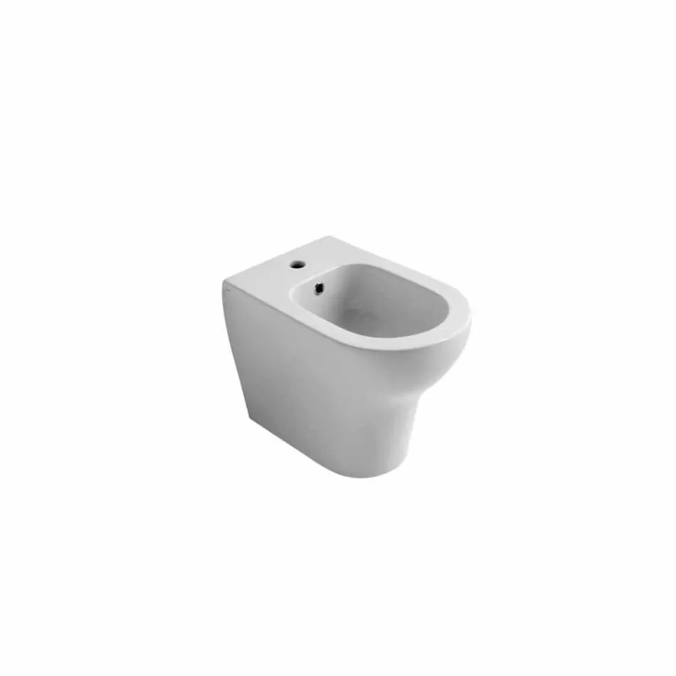 Bidet in ceramica bianca design moderno Star 54x35 cm, fatto in Italia Viadurini