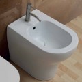 Bidet in ceramica bianca design moderno Star 54x35 cm, fatto in Italia