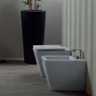 Bidet in ceramica bianco design moderno Sun 55x35 cm made in Italy Viadurini