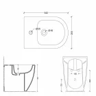 Bidet in ceramica design moderno Shine Square Open Rimless H50 cm Viadurini