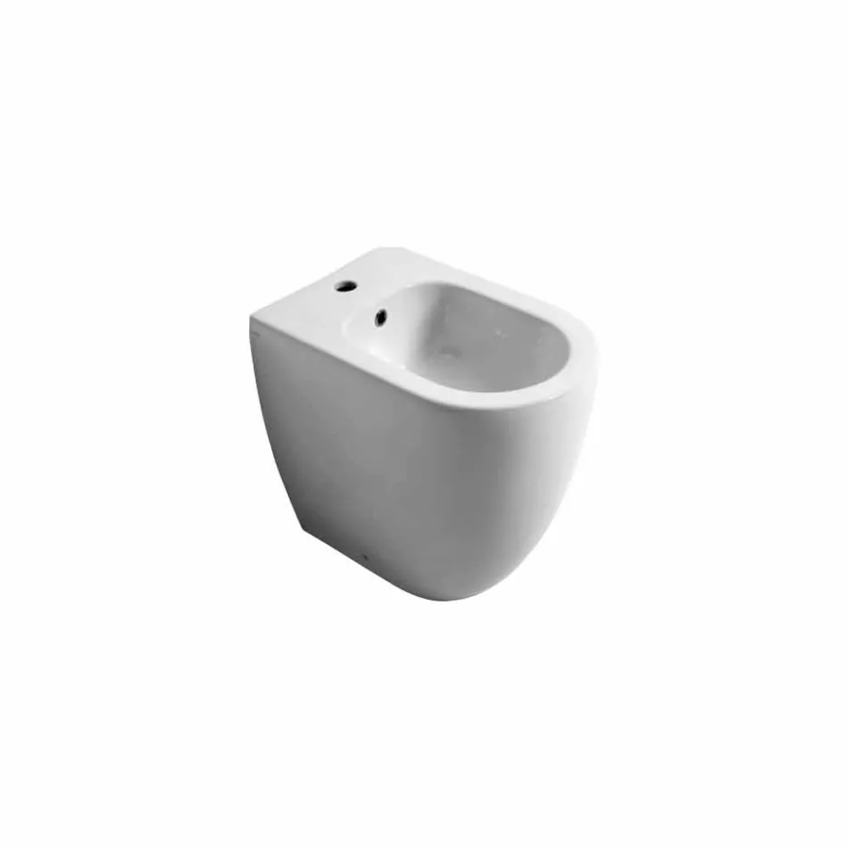 Bidet in ceramica design moderno Shine Square Open Rimless H50 cm Viadurini