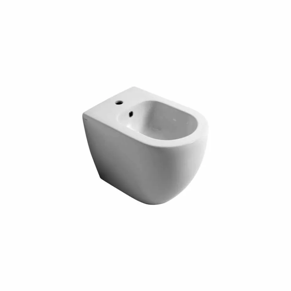 Bidet in ceramica moderno Shine Square Rimless 54x35cm made in Italy Viadurini