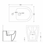 Bidet in ceramica moderno Shine Square Rimless 54x35cm made in Italy Viadurini
