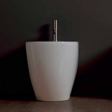 Bidet in ceramica moderno Shine Square Rimless 54x35cm made in Italy Viadurini