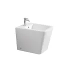 Bidet Monoforo A Terra in Ceramica Bianca dal Design Moderno Elegante - Giunco Viadurini