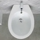 Bidet Monoforo a Terra in Ceramica Bianca dal Design Moderno Elegante - Silice Viadurini