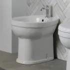 Bidet Monoforo a Terra in Ceramica Bianca dal Design Moderno Elegante - Silice Viadurini