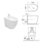 Bidet Monoforo a Terra in Ceramica Bianca Resistente e Design Moderno - Aster Viadurini