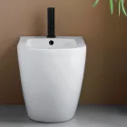 Bidet Monoforo a Terra in Ceramica Bianca Resistente e Design Moderno - Olmo Viadurini