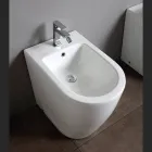 Bidet Monoforo con Scarico Traslato in Ceramica dal Design Moderno - Oleandro  Viadurini