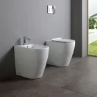 Bidet Monoforo con Scarico Traslato in Ceramica dal Design Moderno - Oleandro  Viadurini