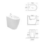 Bidet Monoforo con Scarico Traslato in Ceramica dal Design Moderno - Oleandro  Viadurini