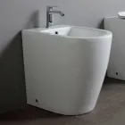Bidet Monoforo con Scarico Traslato in Ceramica dal Design Moderno - Oleandro  Viadurini