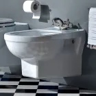 Bidet Monoforo Vintage Sospeso in Ceramica Bianca Made in Italy – Marwa Viadurini
