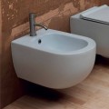 Bidet sospeso in ceramica design moderno Star 55x35cm made in Italy