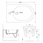Bidet sospeso in ceramica di design Sun Round 57x37cm, made in Italy Viadurini