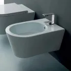 Bidet sospeso in ceramica di design Sun Round 57x37cm, made in Italy Viadurini