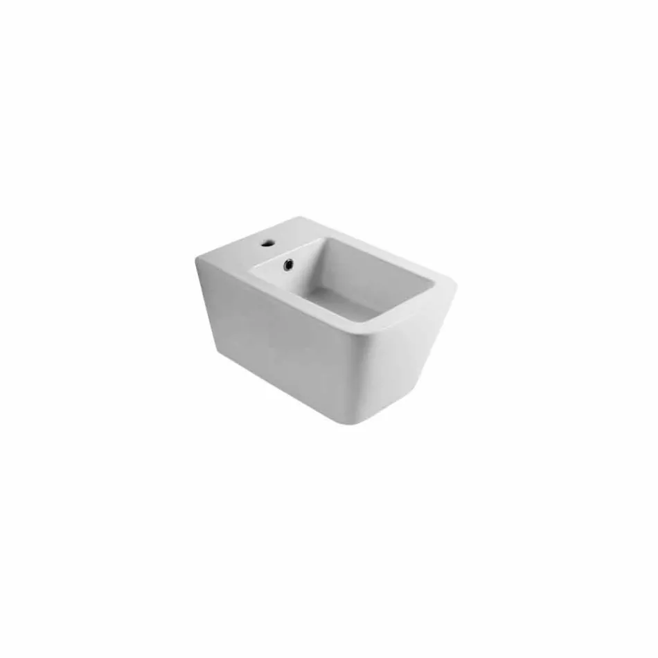 Bidet sospeso in ceramica di design Sun Square 55x35cm, made in Italy Viadurini