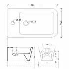 Bidet sospeso in ceramica di design Sun Square 55x35cm, made in Italy Viadurini