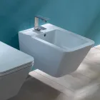 Bidet sospeso in ceramica di design Sun Square 55x35cm, made in Italy Viadurini