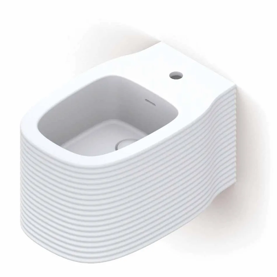 Bidet sospeso in ceramica di moderno design prodotto in Italia, Amleto Viadurini