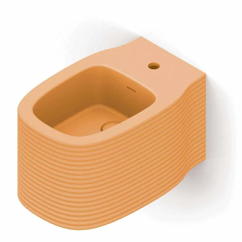 Bidet sospeso in ceramica di moderno design prodotto in Italia, Amleto Viadurini