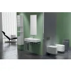 Bidet sospeso in ceramica di moderno design prodotto in Italia, Amleto Viadurini