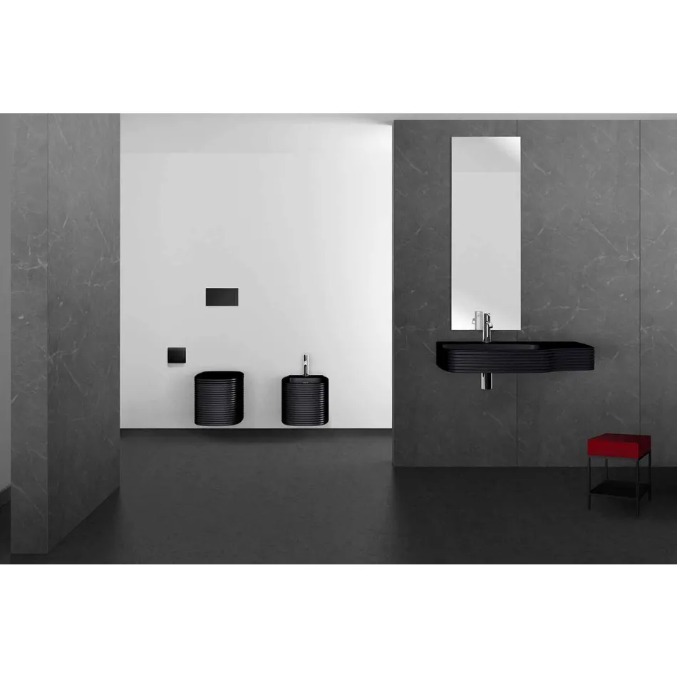 Bidet sospeso in ceramica di moderno design prodotto in Italia, Amleto Viadurini