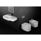 Bidet sospeso in ceramica di moderno design prodotto in Italia, Amleto Viadurini