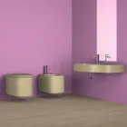 Bidet sospeso in ceramica di moderno design prodotto in Italia, Amleto Viadurini