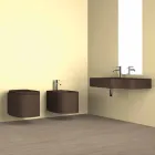 Bidet sospeso in ceramica di moderno design prodotto in Italia, Amleto Viadurini