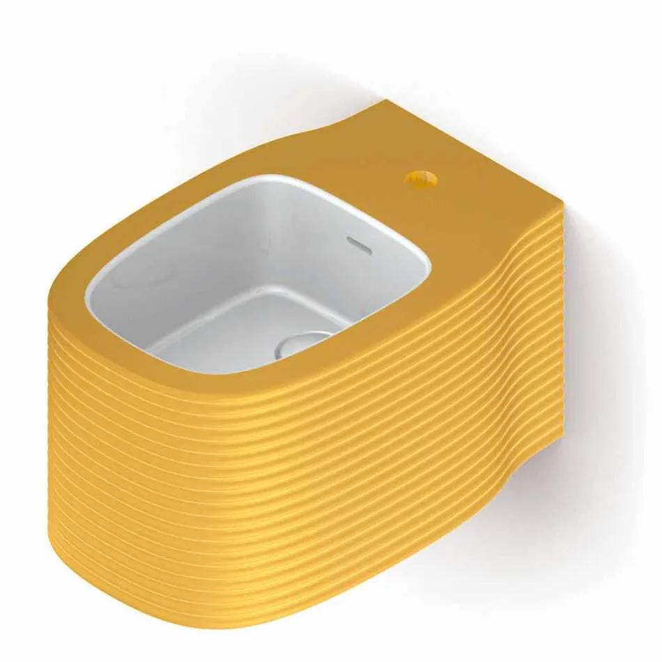 Bidet sospeso in ceramica di moderno design prodotto in Italia, Amleto Viadurini
