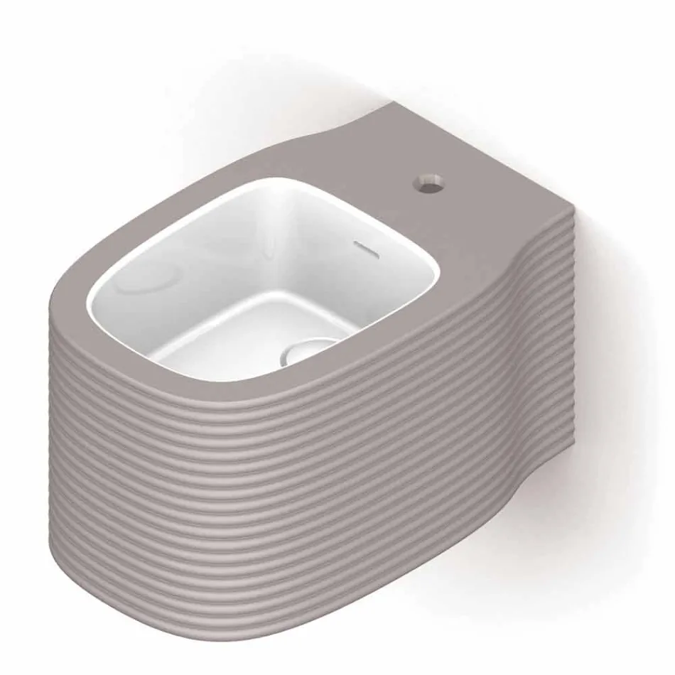 Bidet sospeso in ceramica di moderno design prodotto in Italia, Amleto Viadurini