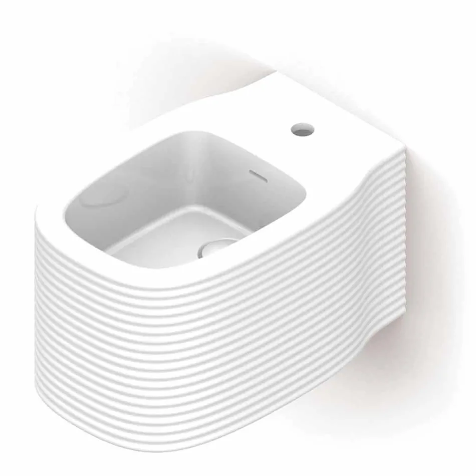 Bidet sospeso in ceramica di moderno design prodotto in Italia, Amleto Viadurini