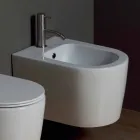 Bidet sospeso in ceramica moderno Shine Square 50x35cm, made in Italy Viadurini