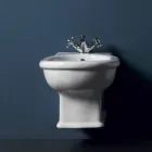 Bidet sospeso moderno in ceramica bianca Style 54x36 cm, made Italy Viadurini