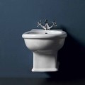 Bidet sospeso classico in ceramica bianca Style 54x36 cm, made Italy