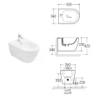 Bidet Sospeso Monoforo in Ceramica Bianca Resistente dal Design Moderno - Aster Viadurini