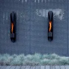 Biocamino da Parete di Design Tubolare e Moderno in Acciaio Nero - Jackson Viadurini