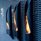 Biocamino da Parete di Design Tubolare e Moderno in Acciaio Nero - Jackson Viadurini