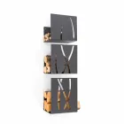 Caf Design Trio portalegna da muro in acciaio made in Italy Viadurini